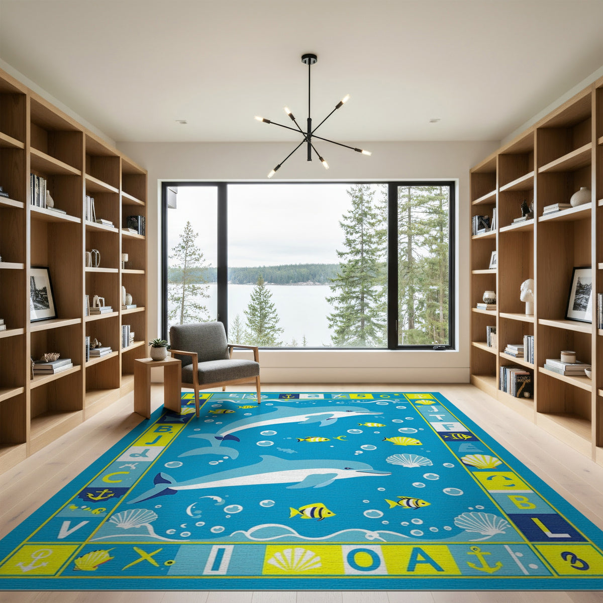 Blue Dolphin Kids Washable Area Rug
