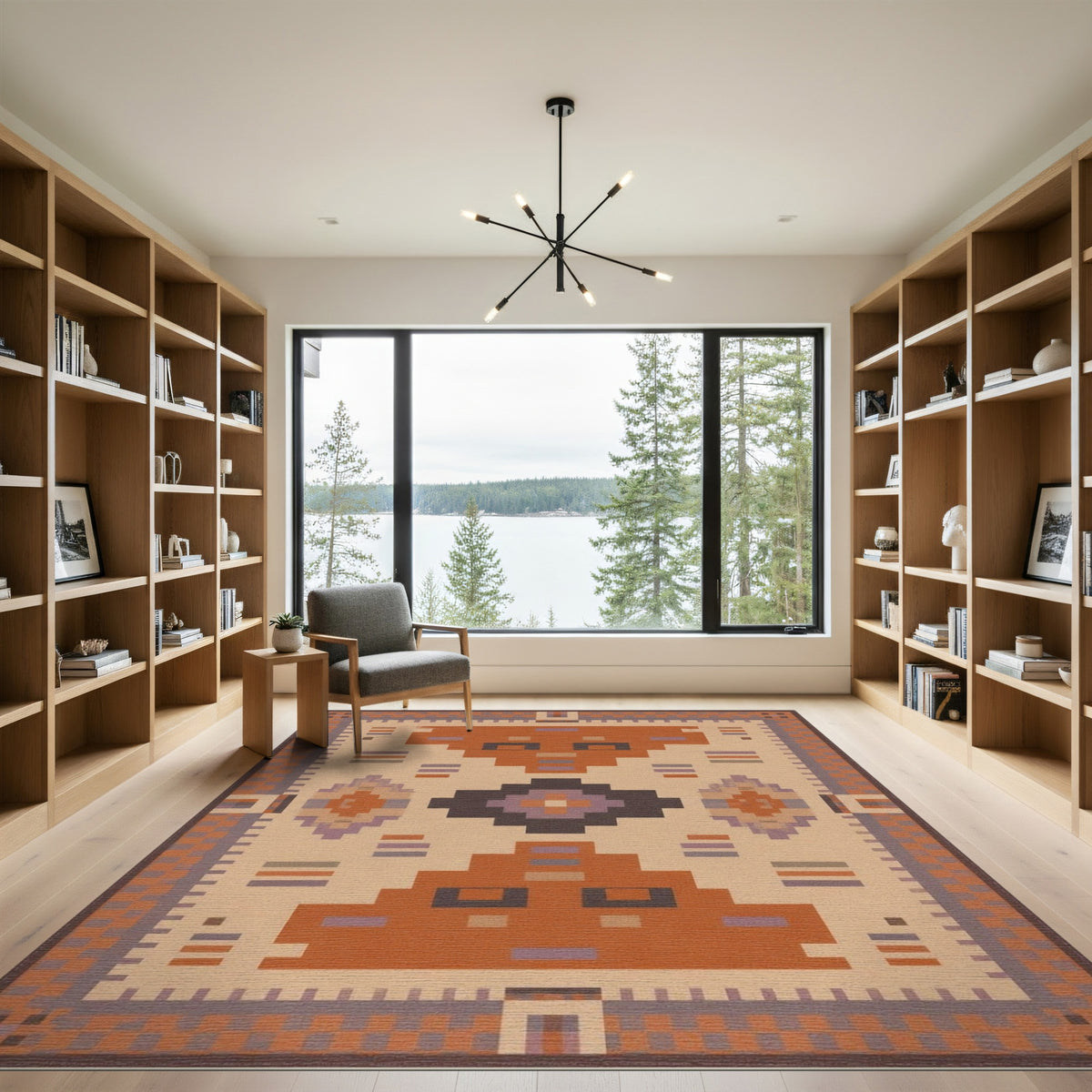 Orange Heritage Tribal Area Rug