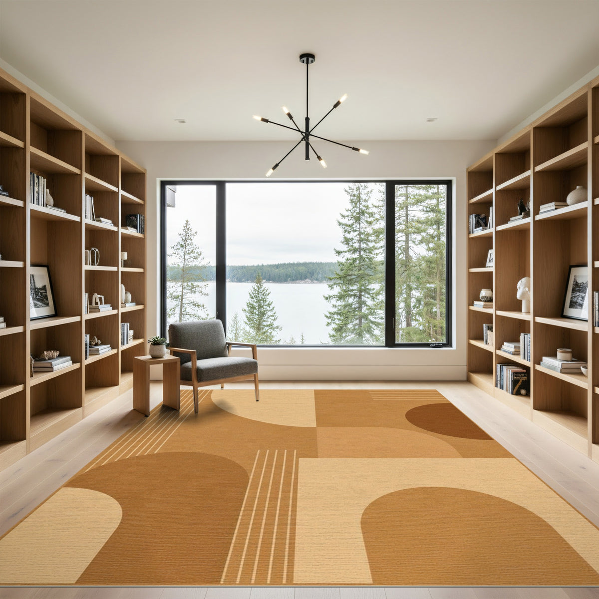 Brown and Tan Geometric Brown Tan Area Rug