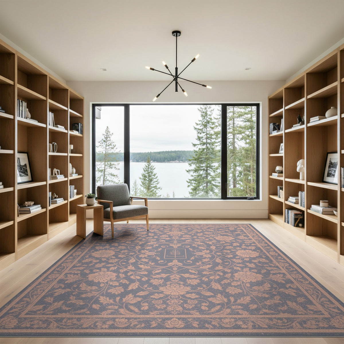 Blue Floral Vintage Area Rug