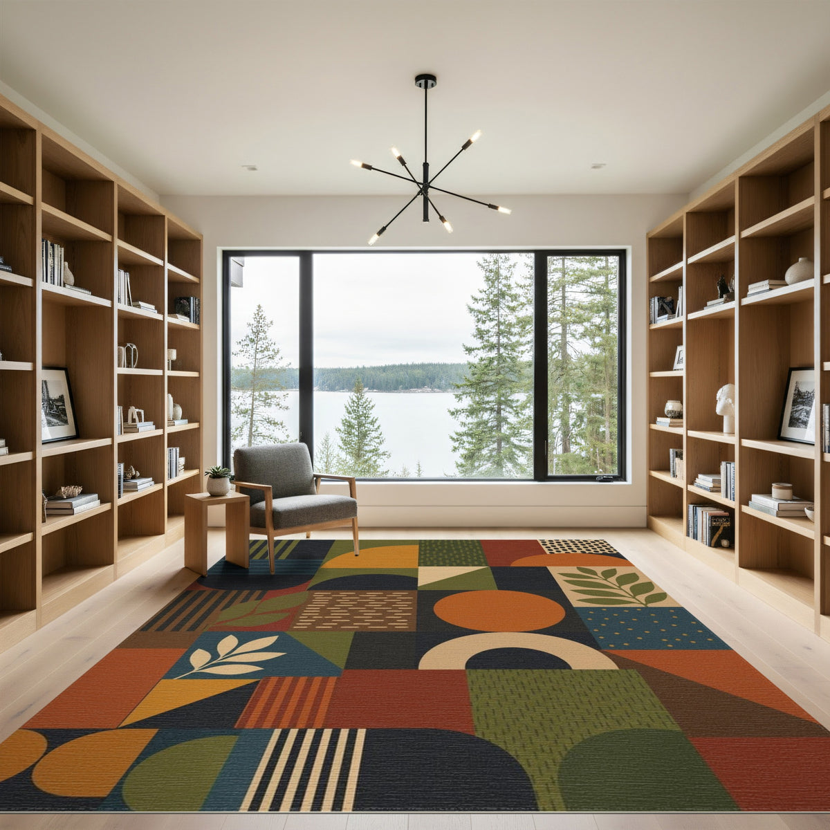 Vibrant Multi-Color Geometric Area Rug
