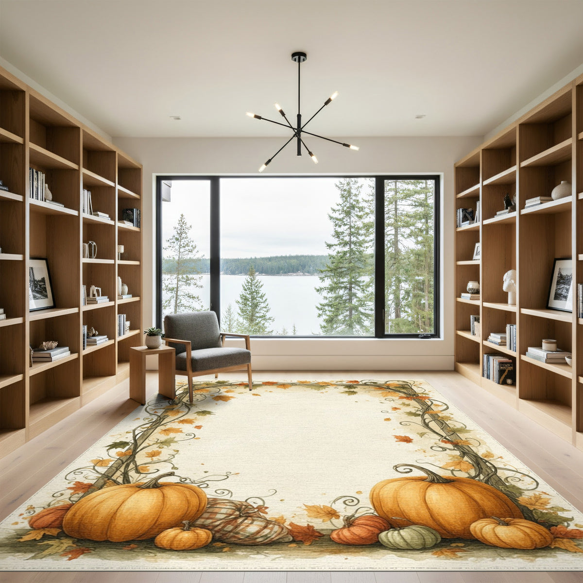 Orange Autumn Pumpkin Harvest Orange Area Rug