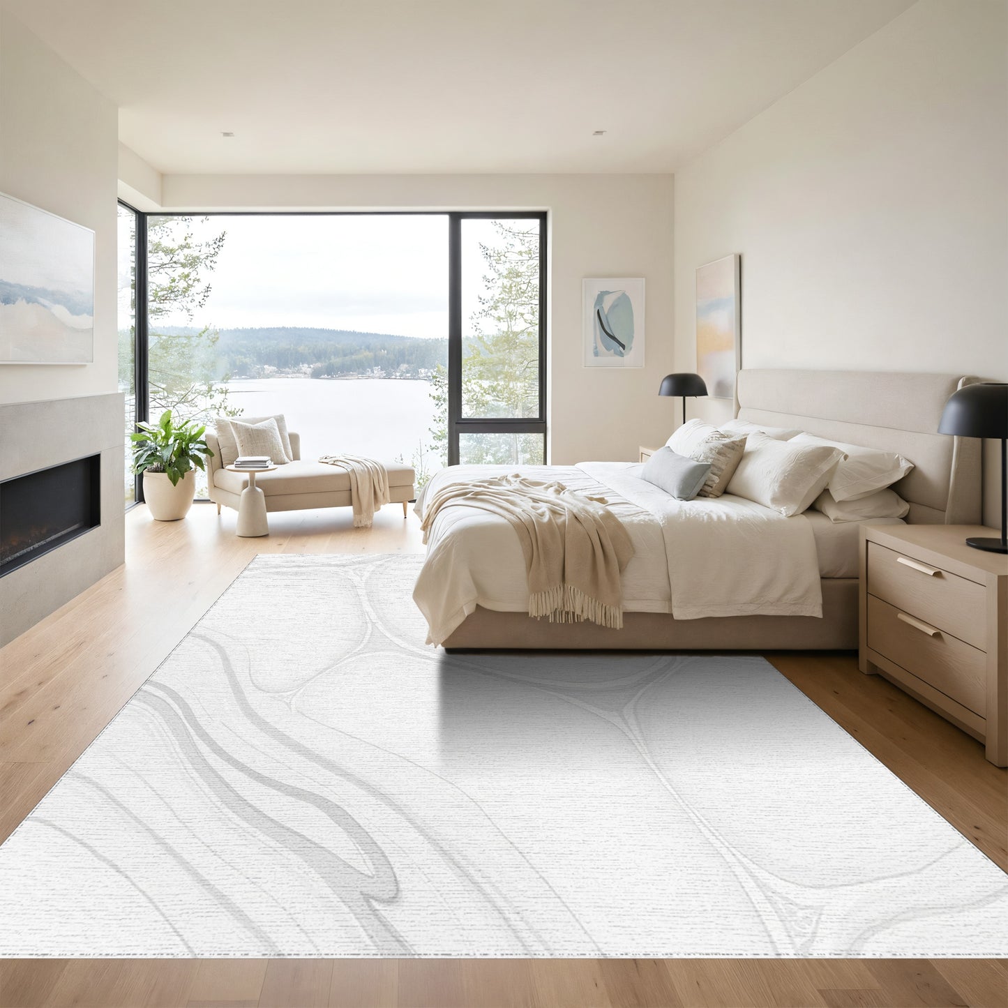 Abstract Fluid Grayscale Rug