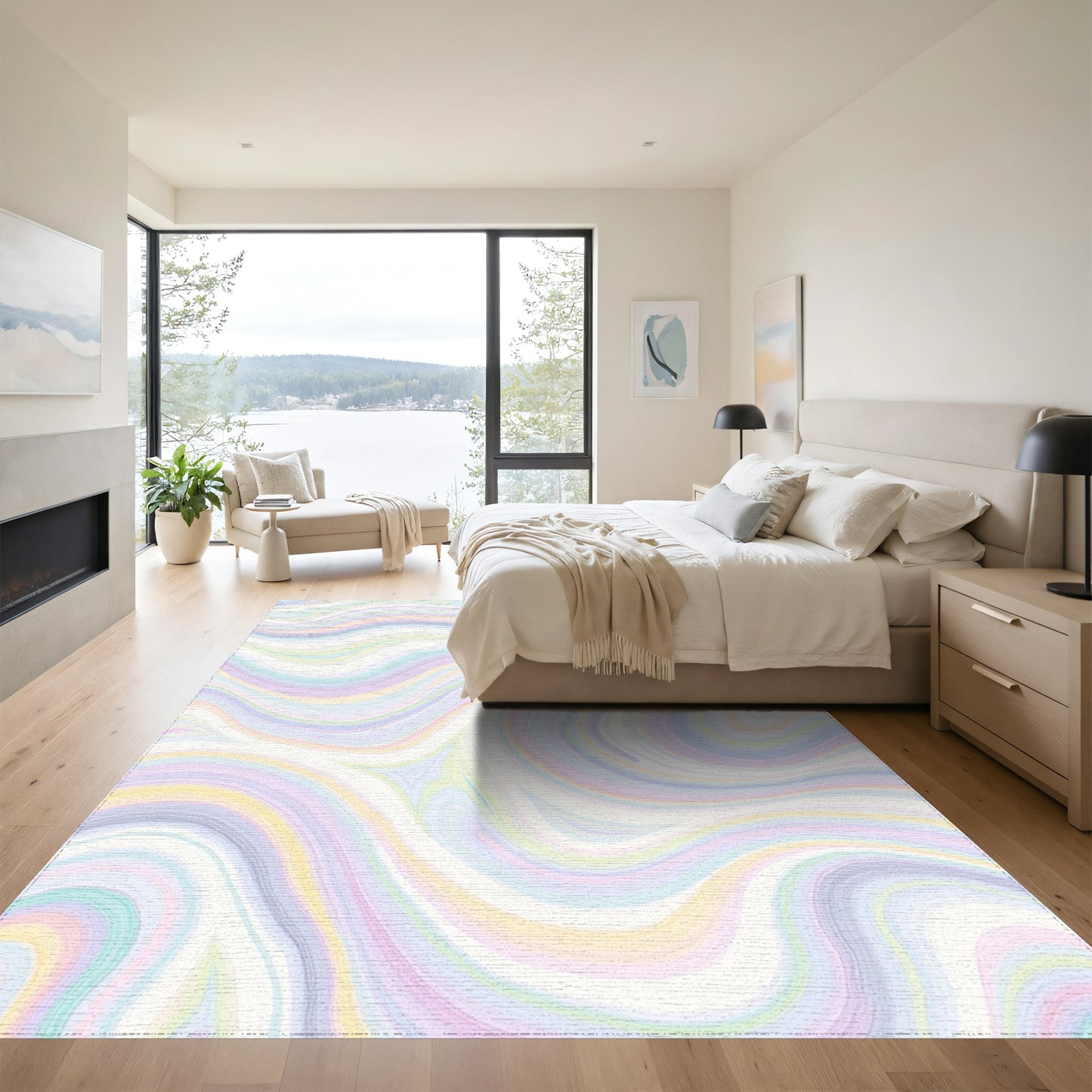 Pastel Wavy Swirl Rug