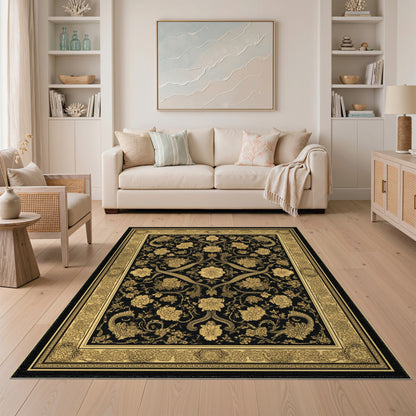 Floral Vintage Gold Floral Vintage Area Rug