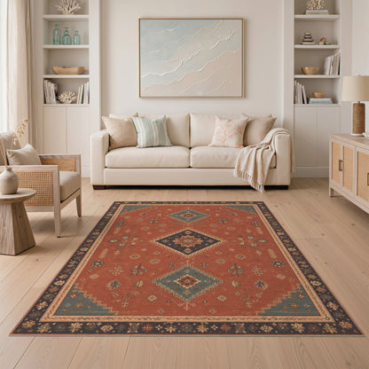 Red Southwestern Geometric Area Rug