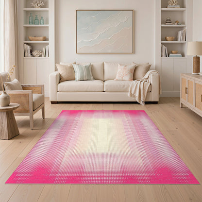 Pink Ombre Dot Geometric Area Rug