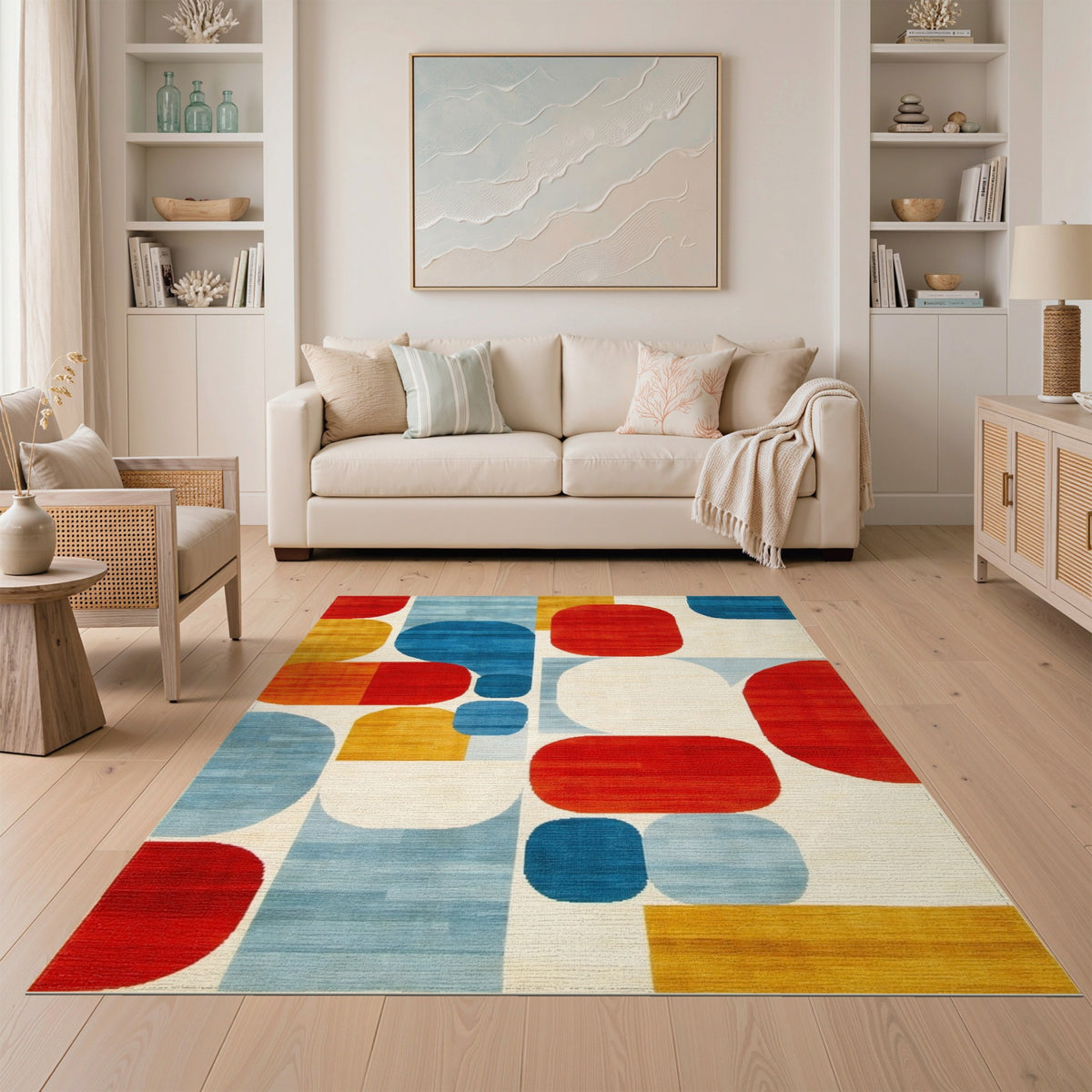 Bold Geometric Multi-Color Area Rug
