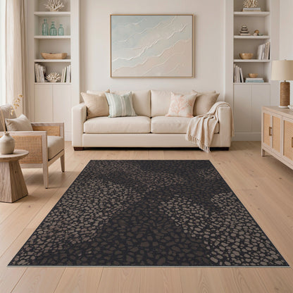 Brown Speckled Abstract Area Rug