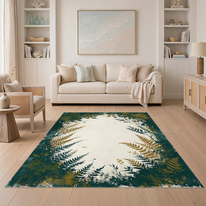 Distressed Fern Green Area Rug