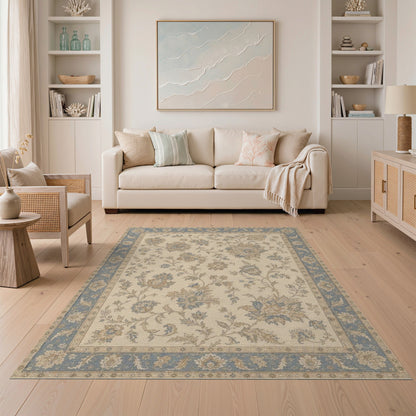 Blue Floral Vintage Area Rug