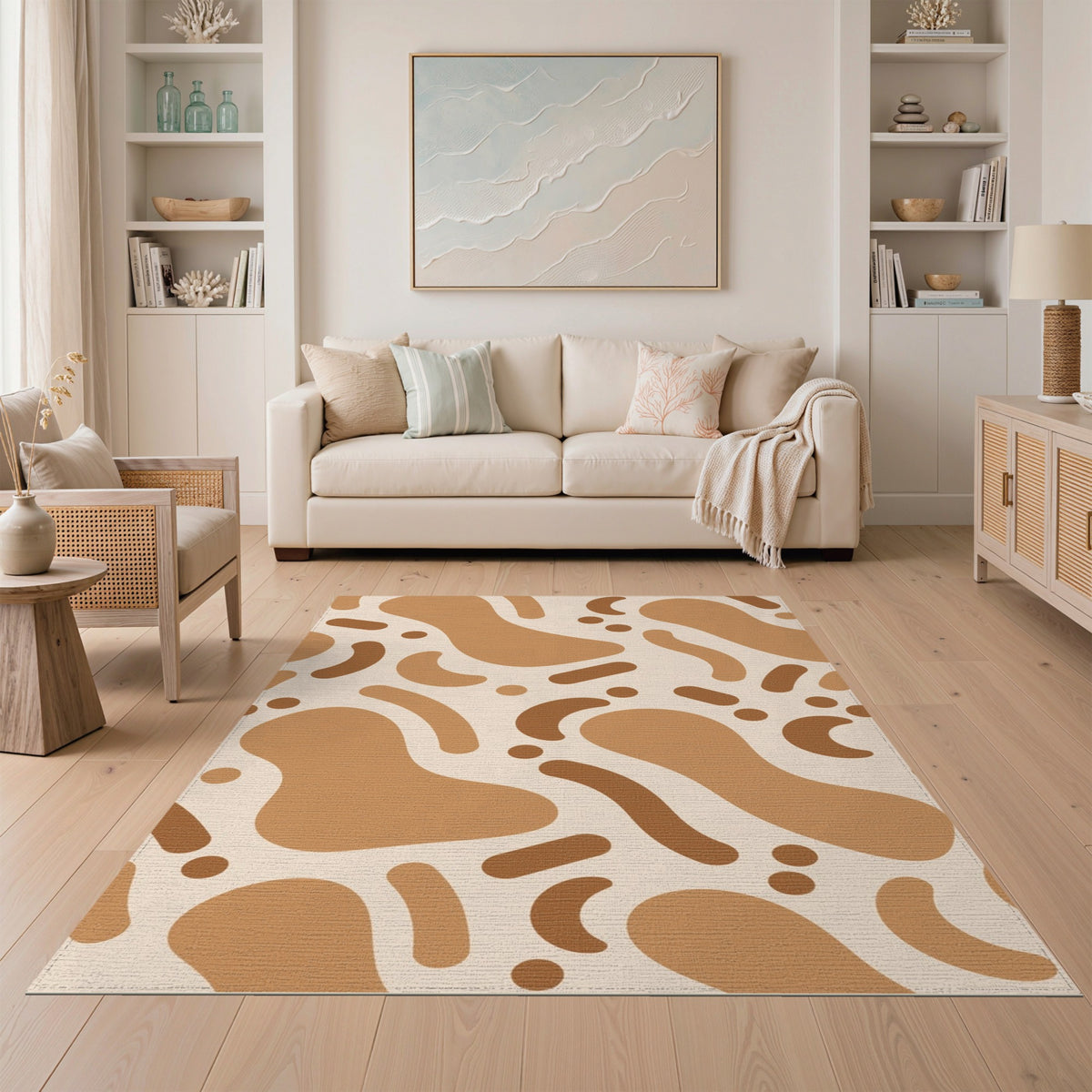 Organic Brown Abstract Area Rug