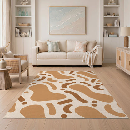 Organic Brown Abstract Area Rug