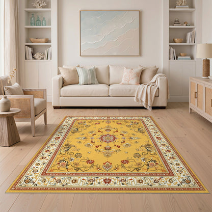 Yellow Floral Vintage No. 28 Area Rug