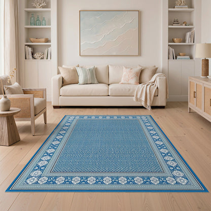 Blue and Teal Traditional Persian Blue Traditional Persian Area Rug
