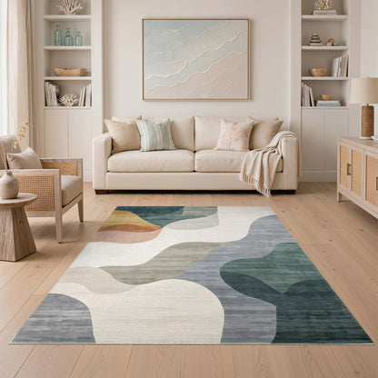Fluid Wave Abstract Area Rug