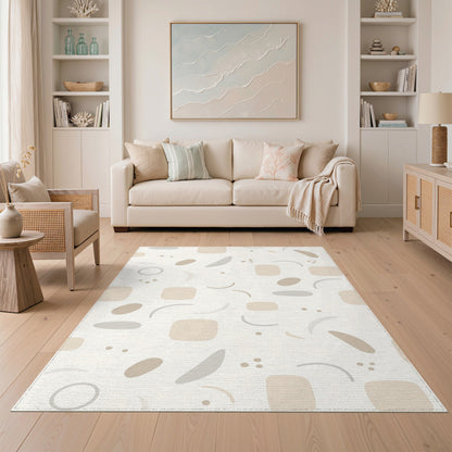 Abstract Area Beige Abstract Neutral Area Rug