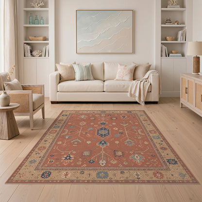 Red Traditional Persian Medallion Area Rug