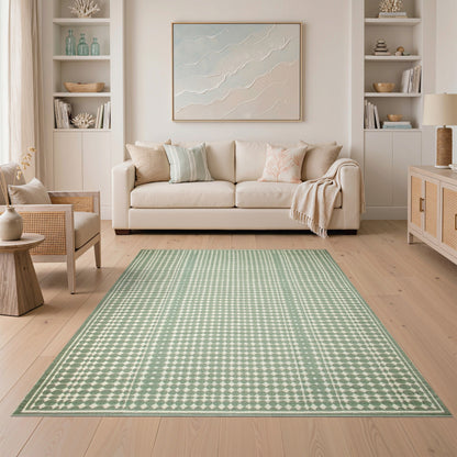 Green Geometric Modern Green Geometric Circle Area Rug