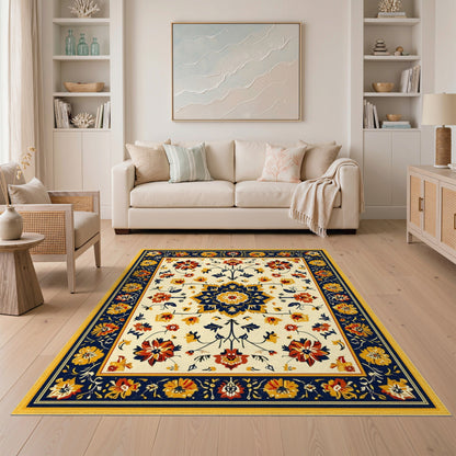 Vibrant Multi-Color Floral Medallion Area Rug