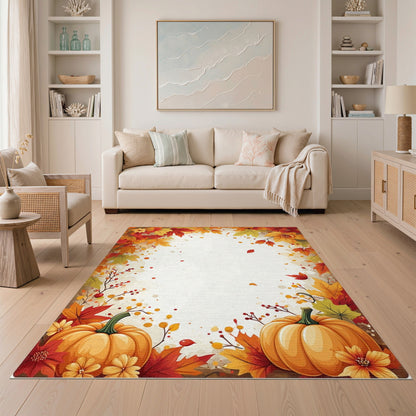 Harvest Autumn Pumpkin Harvest Area Rug