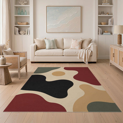 Organic Abstract Shapes Area Rug
