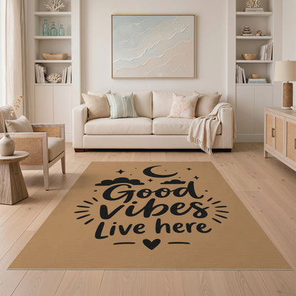 Good Vibes Live Here Boho Moon Rug