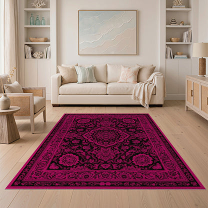 Floral Pink Persian Floral Medallion Rug