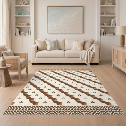 Brown Tribal Geometric Area Rug