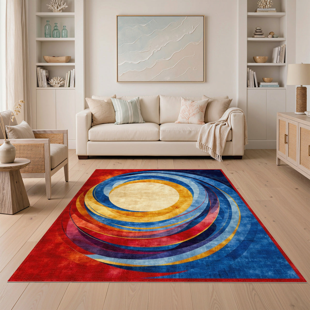 Abstract Area Vibrant Abstract Swirl Area Rug