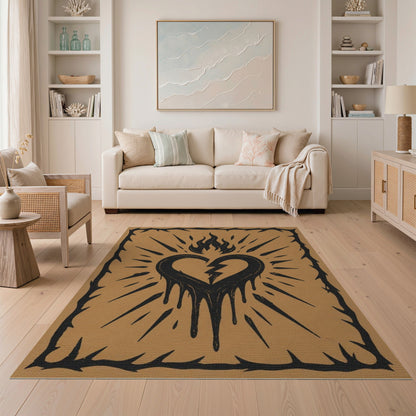 Distressed Broken Heart Area Rug