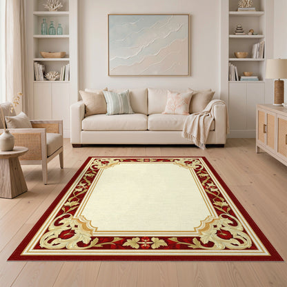 Red Floral Vintage Area Rug
