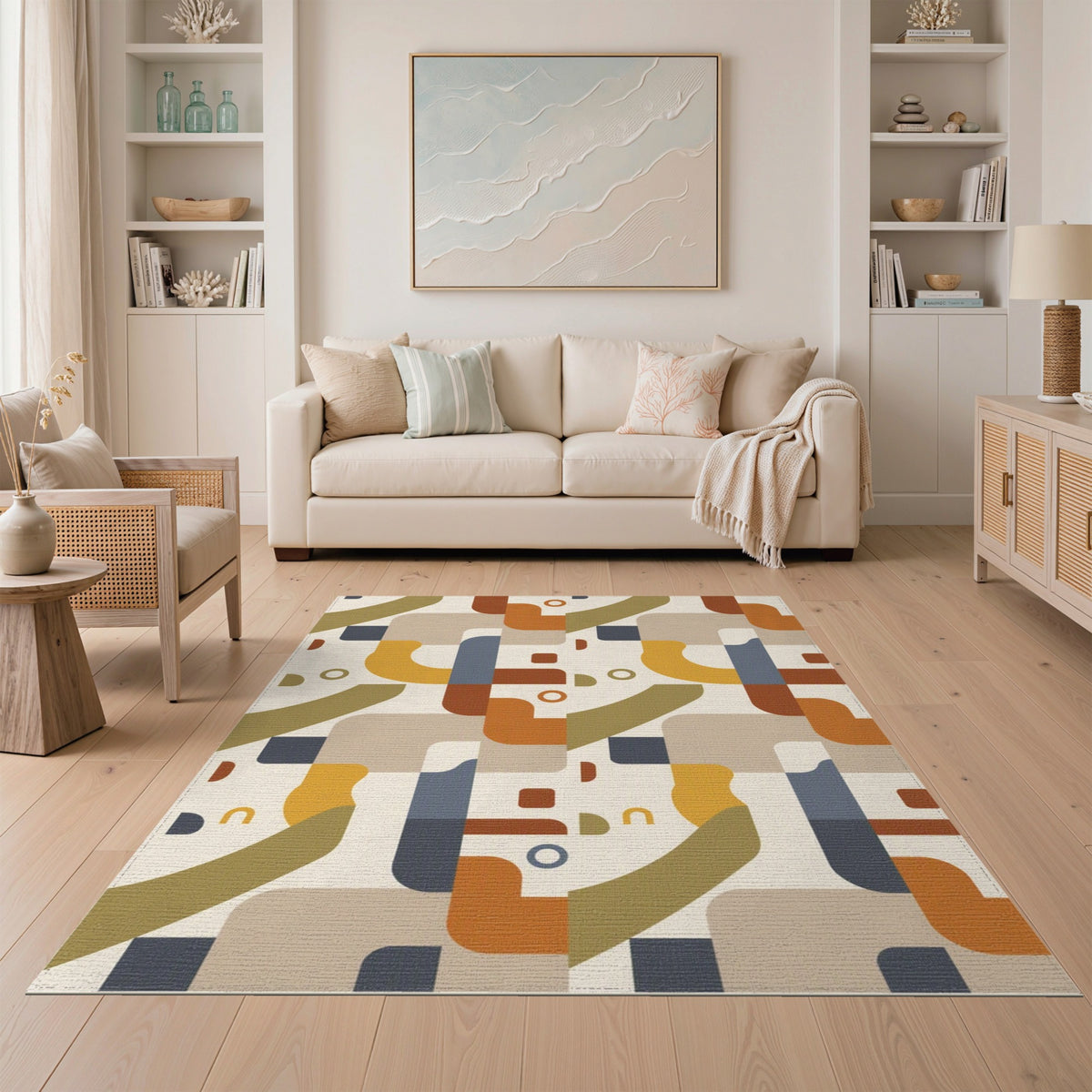 Multi-color and Patterns Geometric Modern Geometric Multi-Color Area Rug