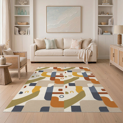 Multi-color and Patterns Geometric Modern Geometric Multi-Color Area Rug