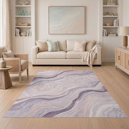 Purple Abstract Area Purple Marble Swirl Abstract Area Rug