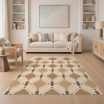 Geometric Modern Brown Geometric Diamond Area Rug