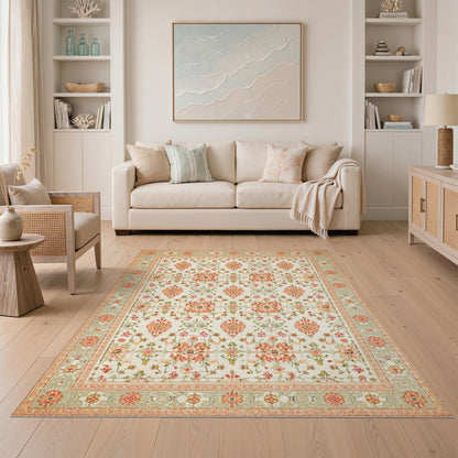 Pink Floral Medallion Vintage No. 7 Area Rug