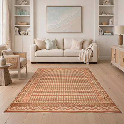 Orange Southwestern Diamond Rug