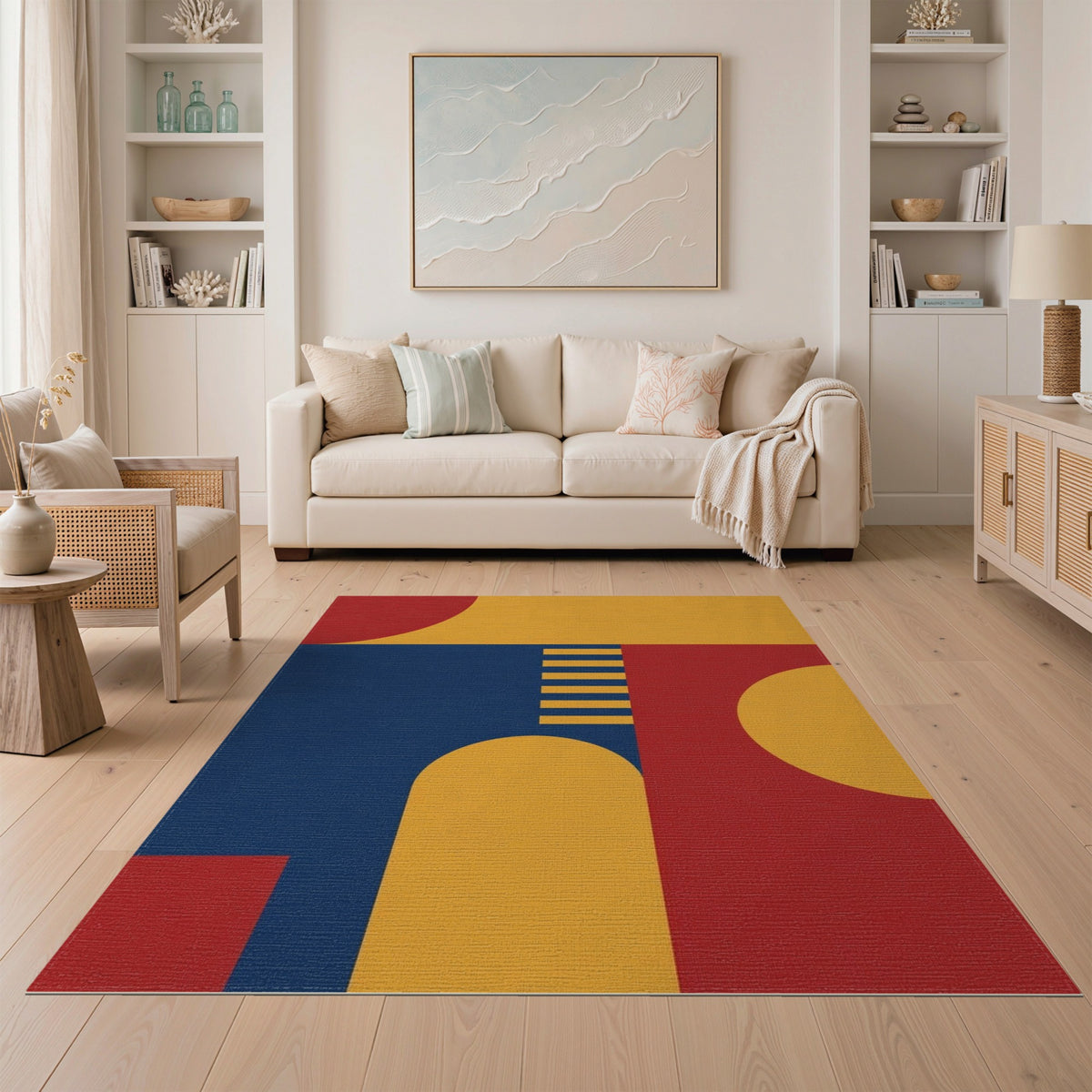 Multi-color and Patterns Bold Geometric Color Block Area Rug