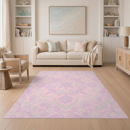 Pink Floral Vintage Area Rug