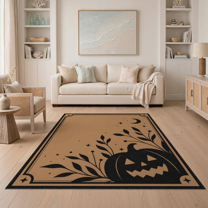 Vintage Pumpkin Moon Area Rug