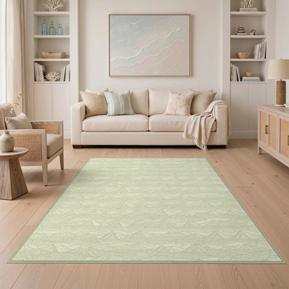 Sage Green Mountain Geometric Area Rug