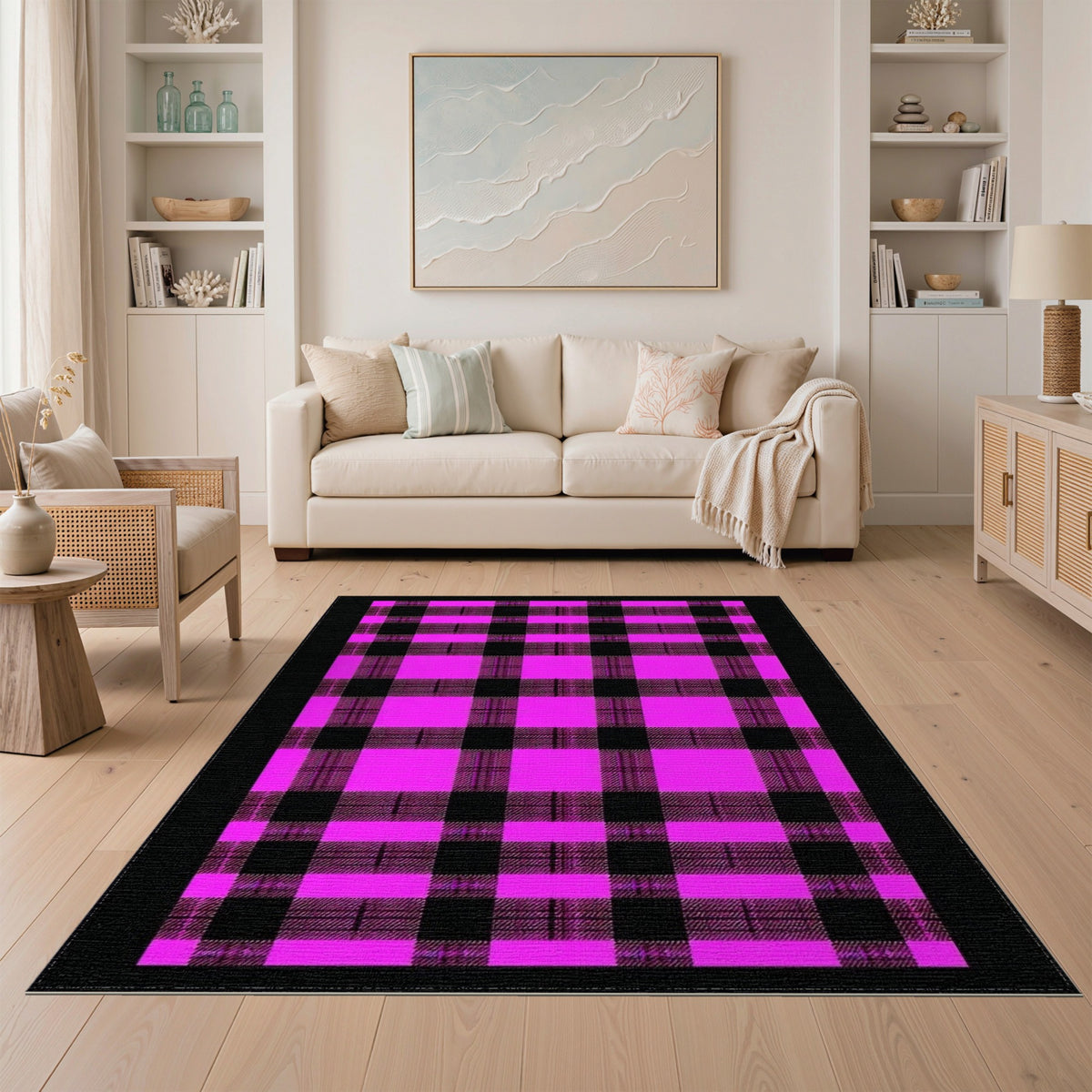 Pink Buffalo Check Area Rug