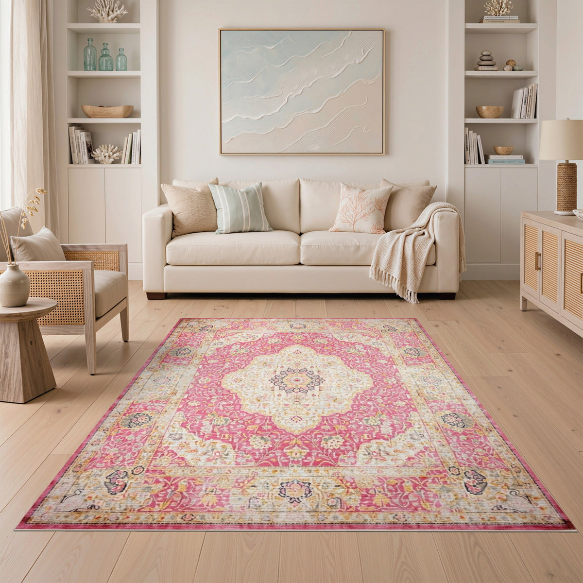 Pink Floral Vintage No. 123 Area Rug