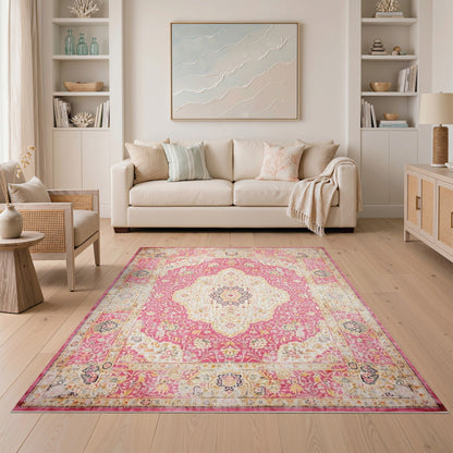Pink Floral Vintage No. 123 Area Rug