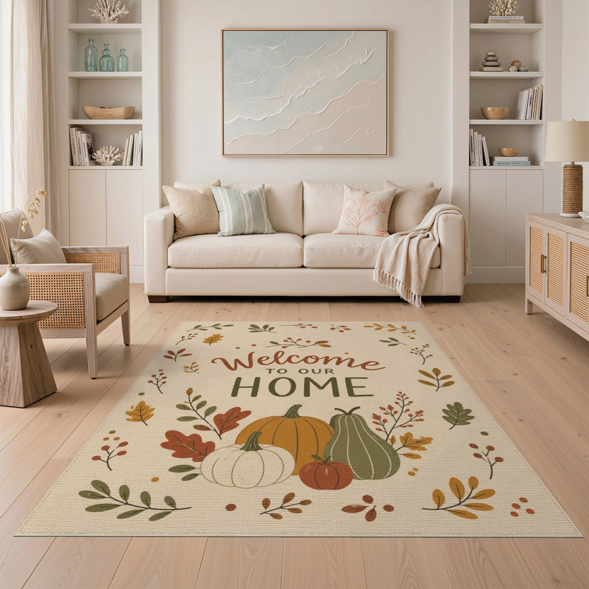 Autumn Harvest Welcome Area Rug