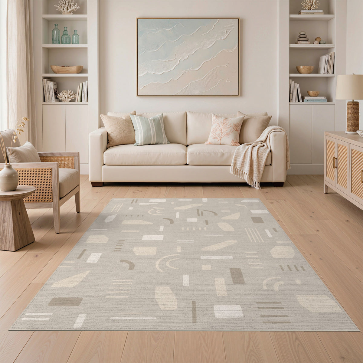 Beige and Neutral Abstract Area Beige Abstract Neutral Area Rug