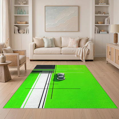 Bold Green Geometric Area Rug