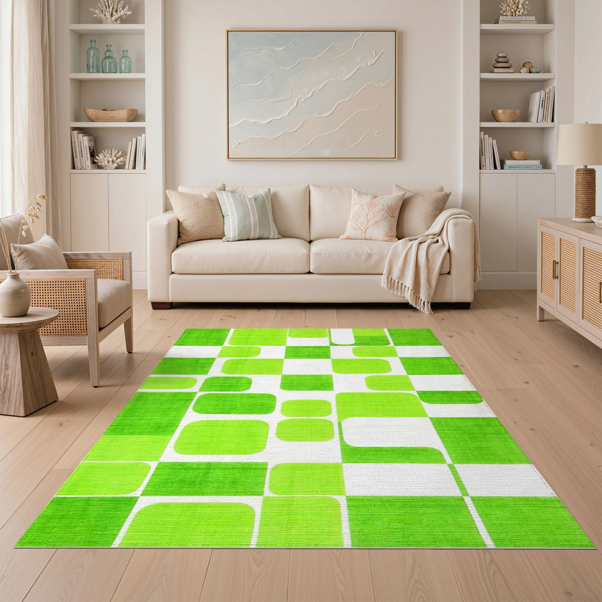 Green Geometric Modern No. 20 Area Rug