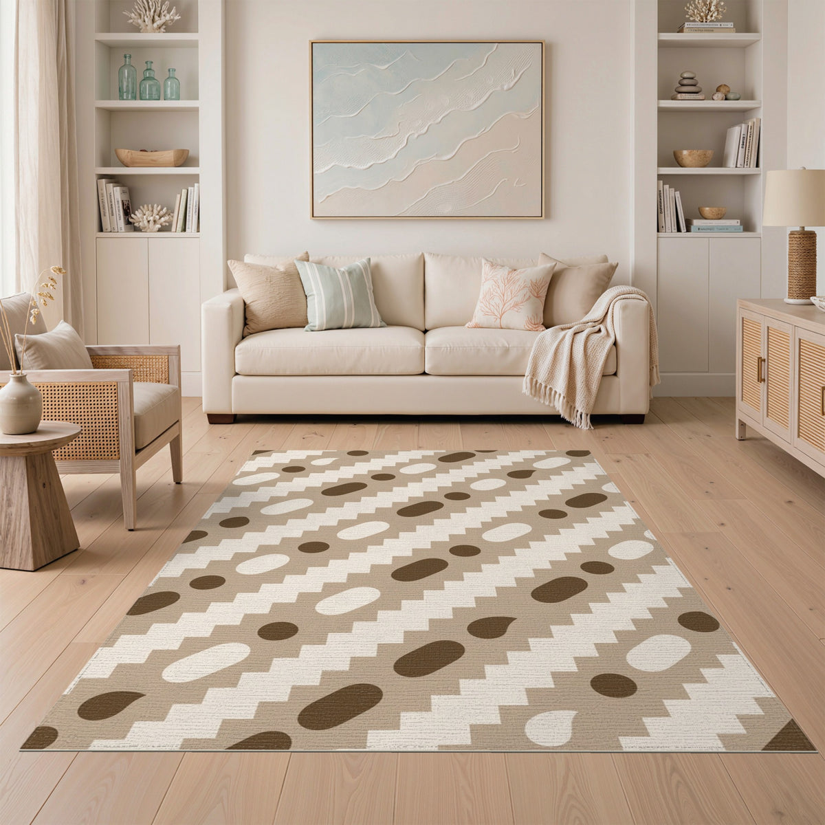 Brown Geometric Area Rug